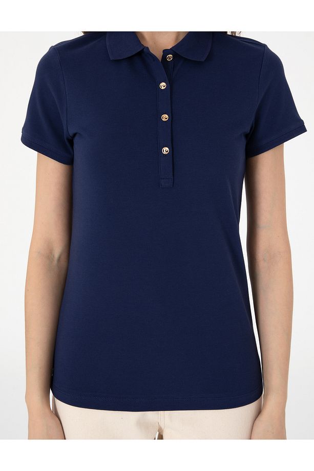 Lacivert Regular Fit Pamuklu Polo Yaka Basic Tişört 50305776-VR033 - 6