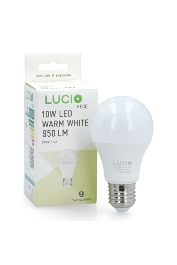 مصباح LED موفر للطاقة E27، 10 وات، 3000 كلفن، 950 لومن، خالٍ من الوميض