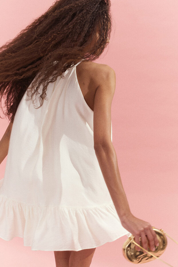 Fırfırlı Kolsuz Elbise - 3