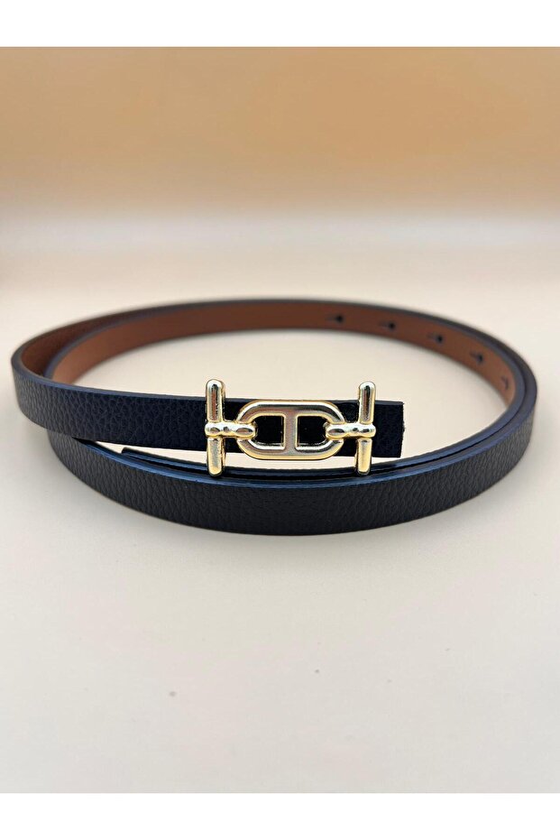Thin Gold Buckle Women's Belt Trouser Belt Dress Belt Shirt Belt Pull Belt
