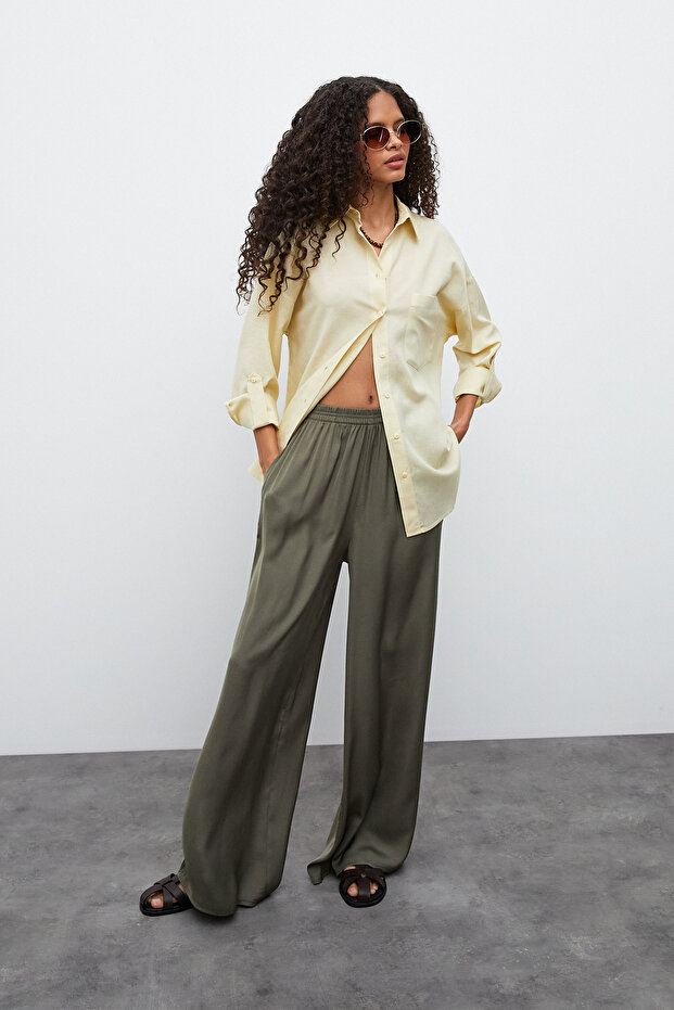 Oversize Keten Gömlek - 2