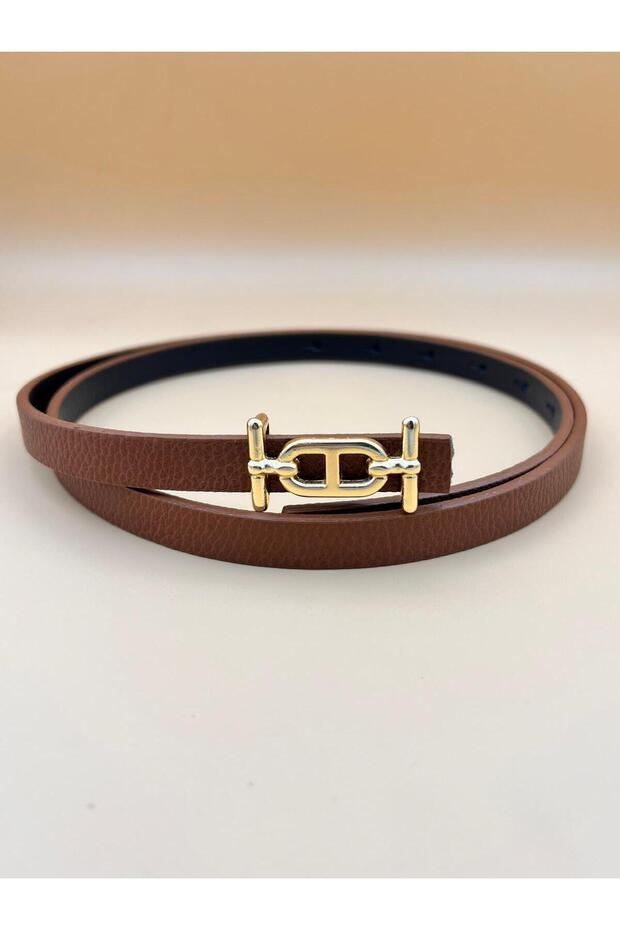 Thin Gold Buckle Women's Belt Trouser Belt Dress Belt Shirt Belt Pull Belt