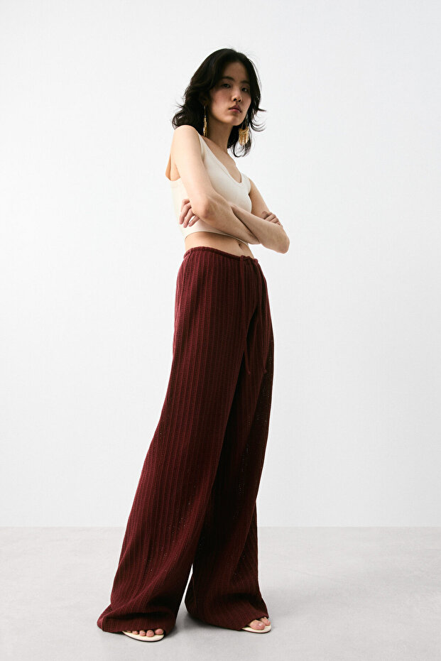 Tekstüre Triko Pantolon - 5