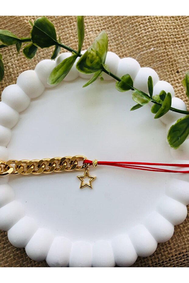 Red Rope & Chain Anklet - 2