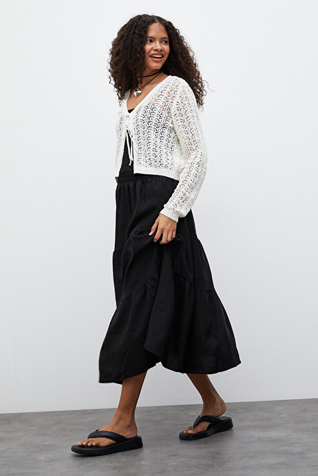 Önü Bağlamalı Triko Hırka - 6