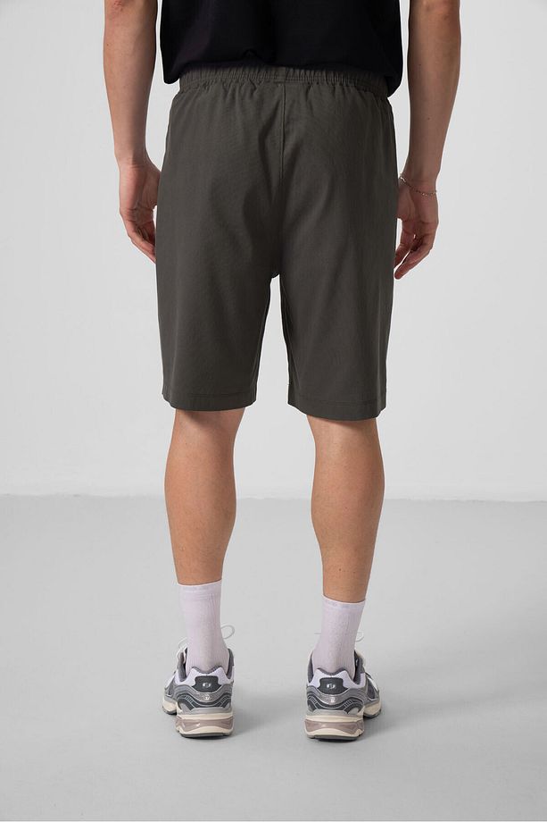 Antrasit Standart Fit Dokuma Hafif Esnek Chino Erkek Şort - 81290 - 6
