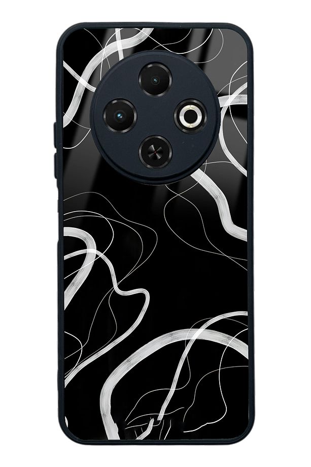 Tecno Spark 30C Black Wave Tasarımlı Glossy Telefon Kılıfı - 1