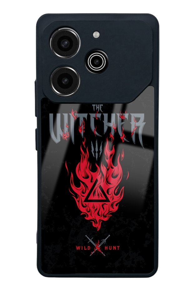 غلاف هاتف لامع لهاتف Tecno Pova 6 Pro Witcher 3 Fire