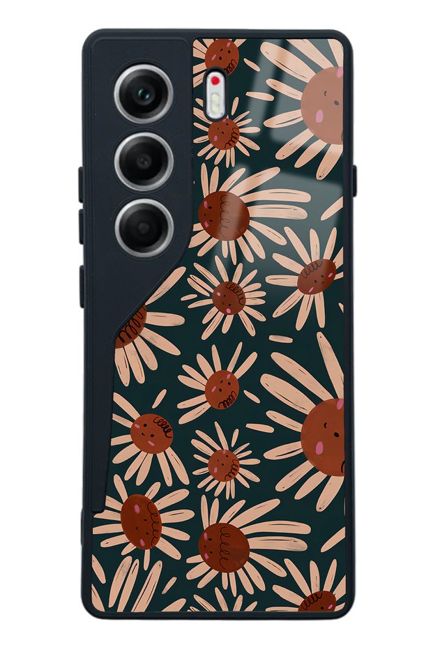 Tecno Camon 40 Retro Daisy Design Glossy Phone Case