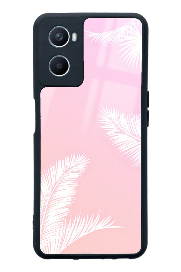 Oppo A96 White Palm Design Glossy Phone Case