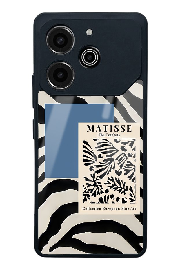 Glossy Phone Case for Tecno Pova 6 Pro Zebra Matısse Design