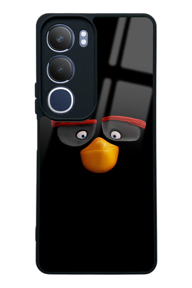 غلاف هاتف Vivo Y19s بتصميم أسود لامع