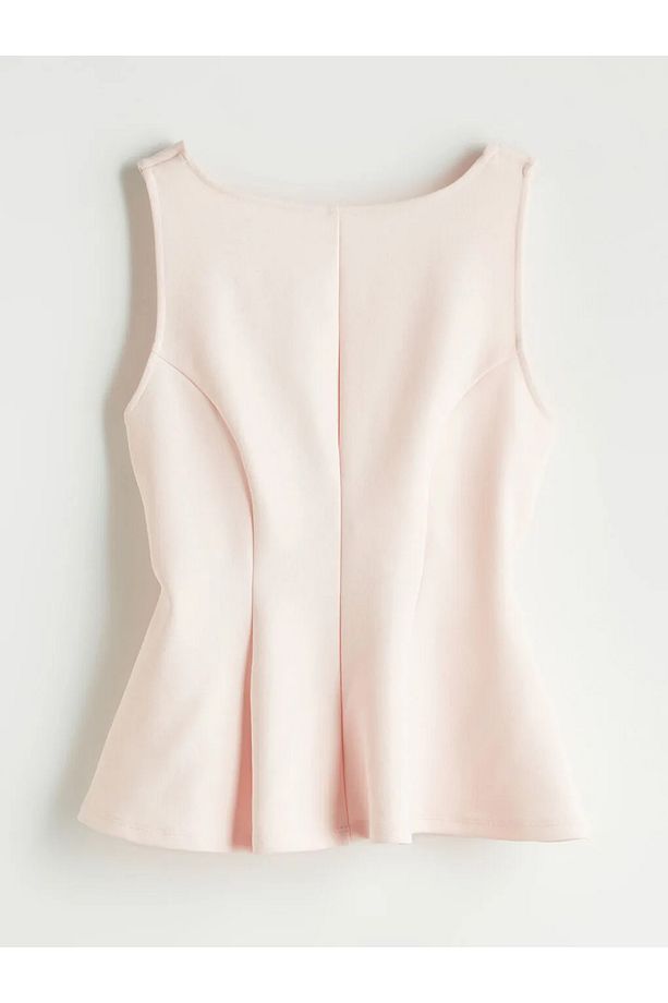 LCW Vision Pembe Kayık Yaka Peplum Bluz - 1