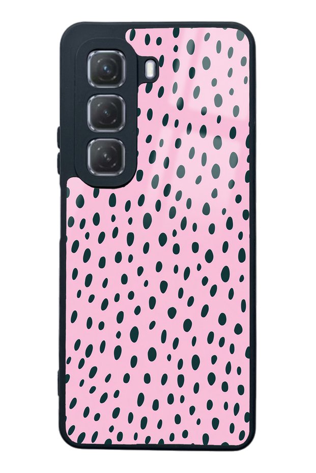 Infinix Hot 50 Pink Speckle Design Glossy Phone Case