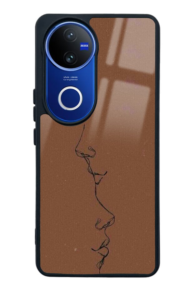 Vivo V50 Coffee Silhouette Design Glossy Phone Case