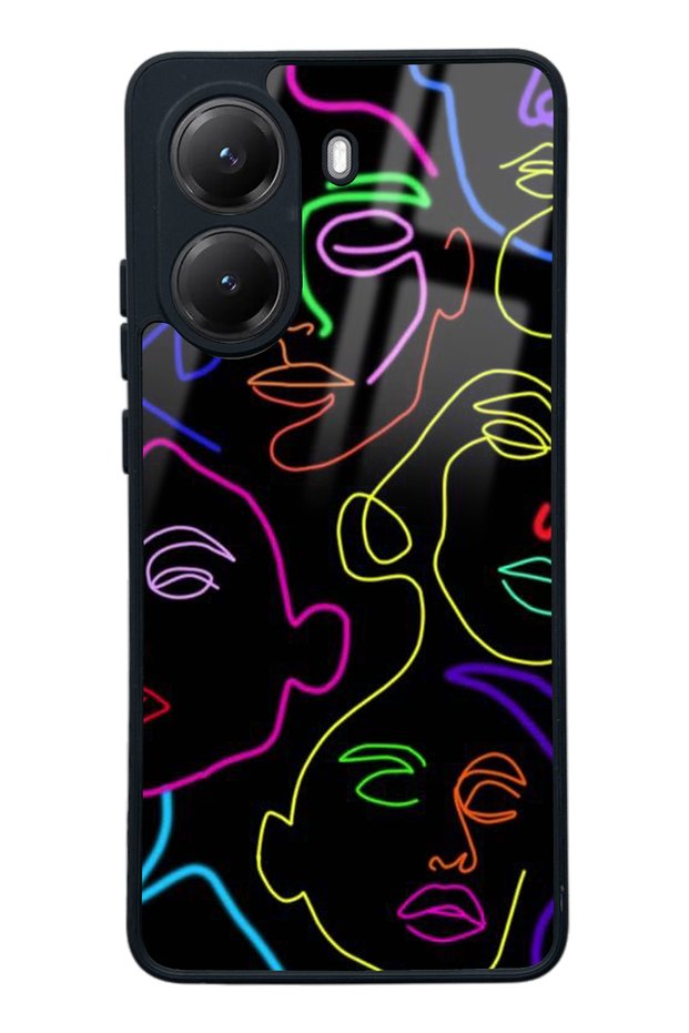 Xiaomi Poco X7 Pro Glossy Phone Case with Neon Silhouette Design
