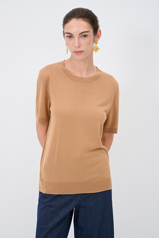 Kısa Kol Triko Bluz - 1