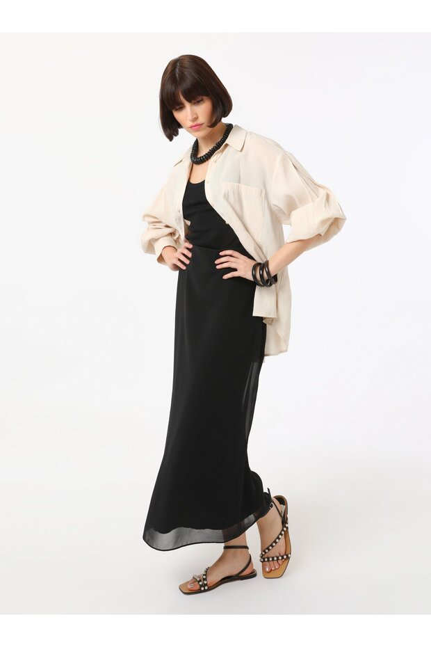 Şifon Etek - Siyah - Refka - 3