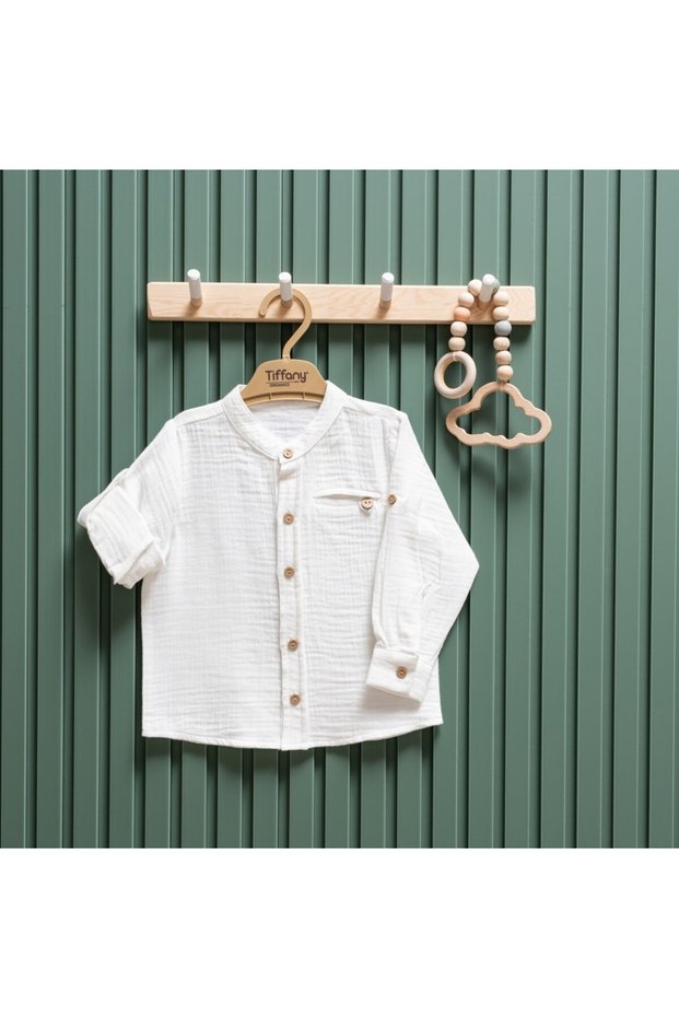 Tiffany Baby Muslin Theme Judge Collar Long Sleeve Shirt 26120