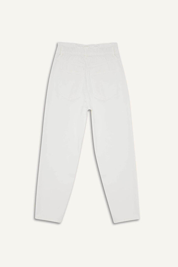 Papiertüten-Elastikbund-Knöchellange Jeanshose E8001AX25SM - 8