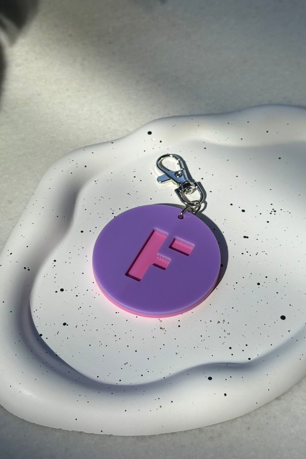 Letter Bag Charm Keychain Accessory