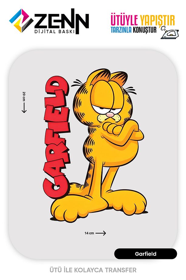Garfield Ütü İle Yapışan Dtf Baskı - 1