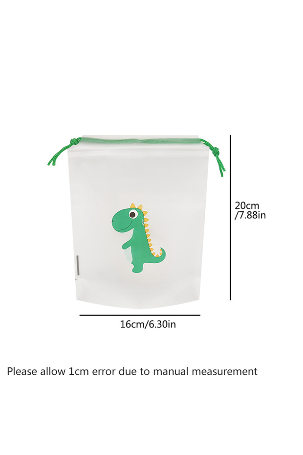 16x20cm10pcs 10 Transparent Drawstring Bags with Exquisite Cartoon Patterns, Waterproof and Easy-to-