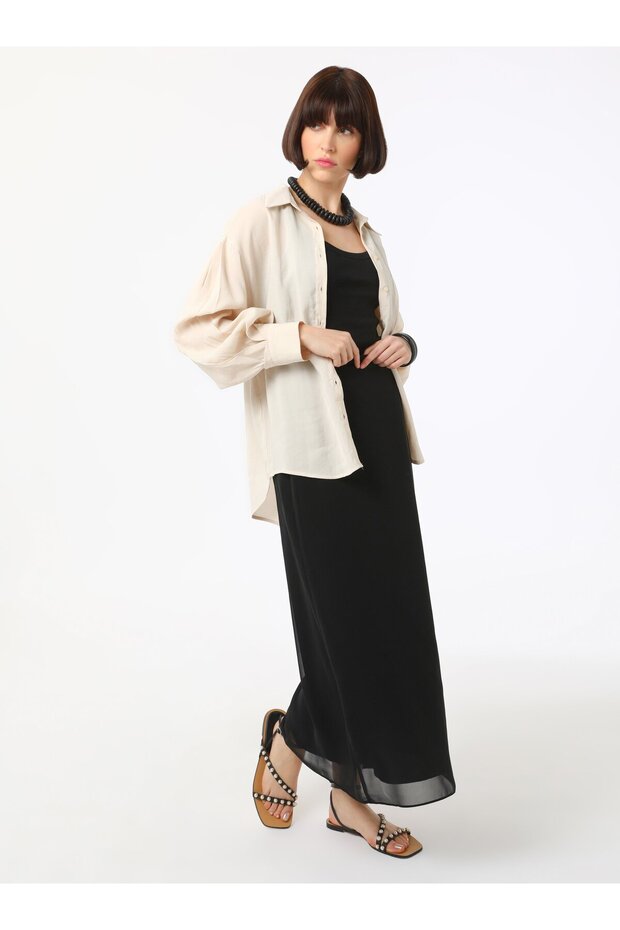 Şifon Etek - Siyah - Refka - 2