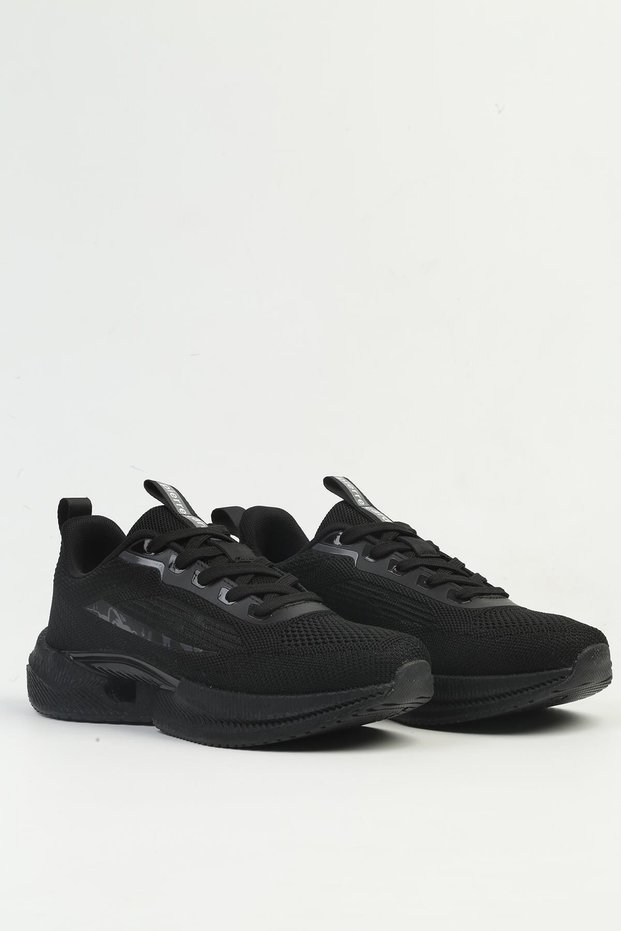 Imported Comfort Sole Lace-Up Men's Sports Shoes Black