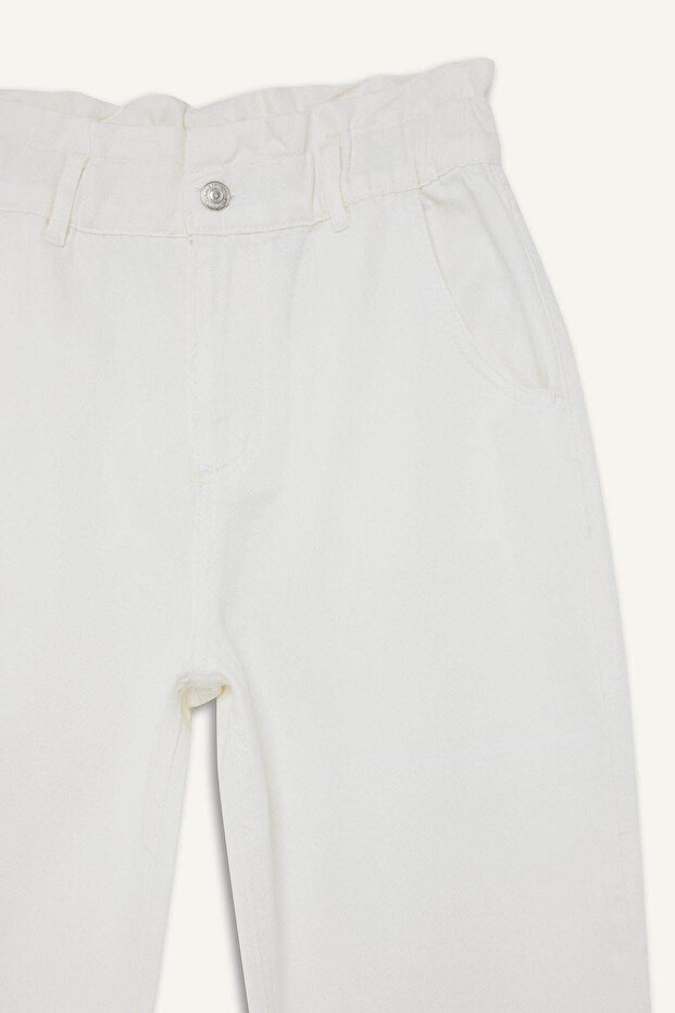 Papiertüten-Elastikbund-Knöchellange Jeanshose E8001AX25SM - 5