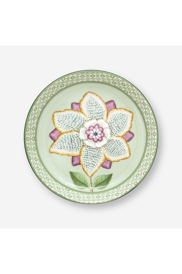Lily & Lotus Yeşil Porselen Çay Tabağı 9 Cm - 1