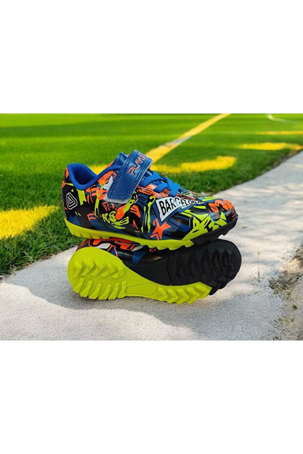 ÇOCUK HALISAHA AYAKKABI CIRTLI VE BAĞCIKLI RENKLİ DİJİTAL BASKILI TERMO TABAN - 4