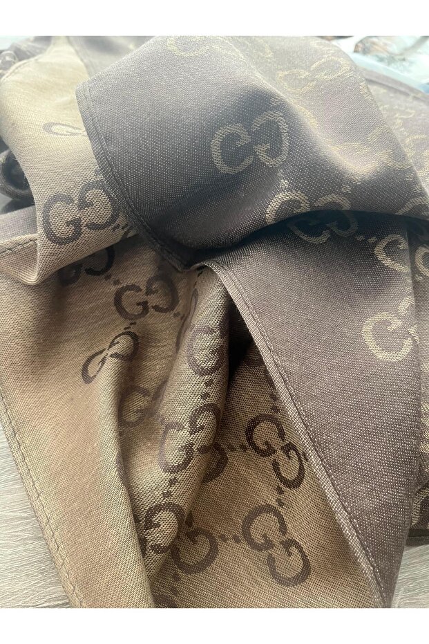 İnce Kumaş G Desen Pamuklu Şal Yün İpek Şal 4 Mevsim Çift Taraflı - 8