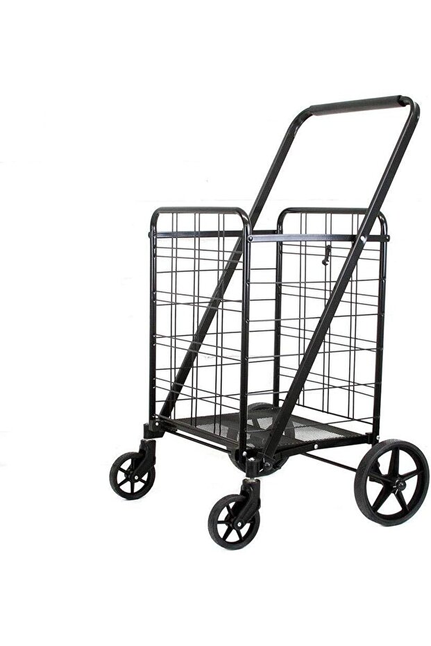 Black Heavy Duty Portable Folding Shopping Utility Cart Trolley