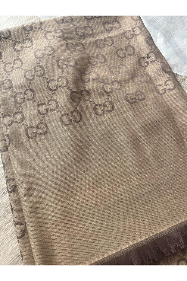 İnce Kumaş G Desen Pamuklu Şal Yün İpek Şal 4 Mevsim Çift Taraflı - 7