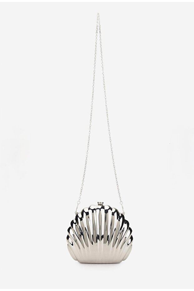 Metallic Seashell Bag Silver