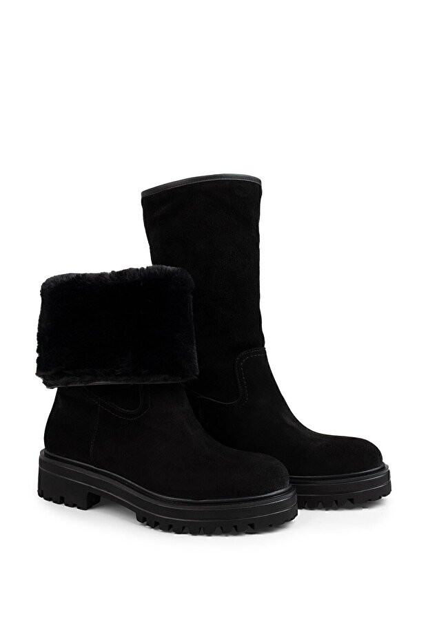 Hakiki Süet Siyah Kadın Bot - 3