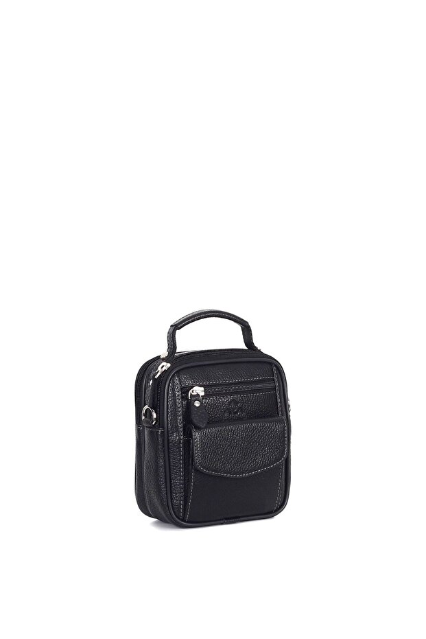 Men's Black Leather Portfolio Bag