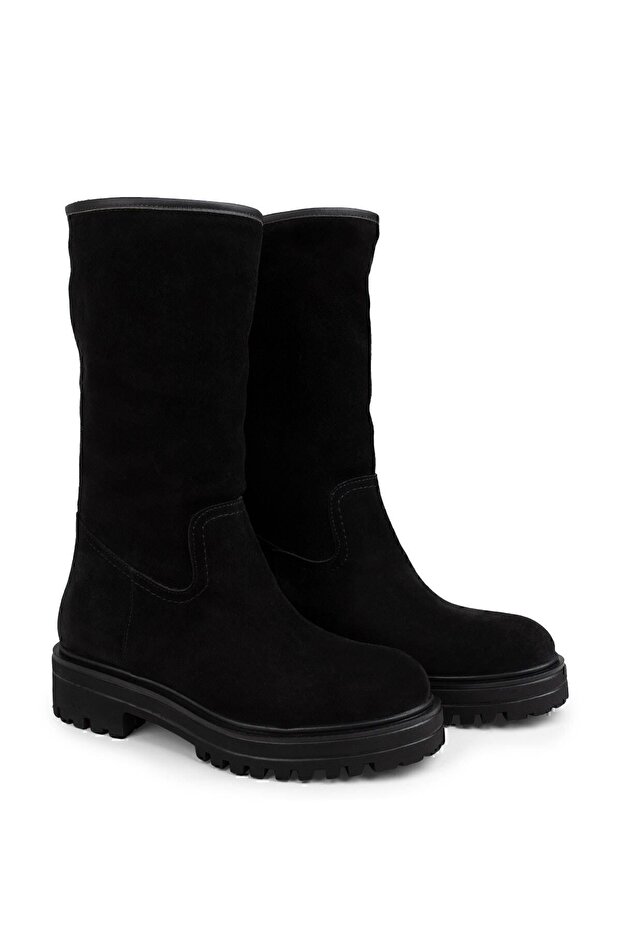 Hakiki Süet Siyah Kadın Bot - 5