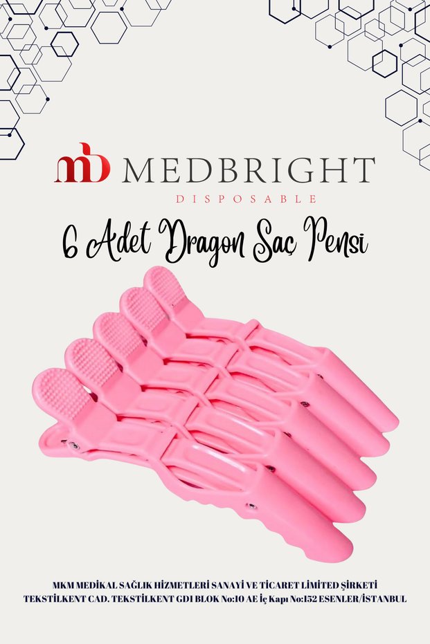 Pink Color-Dragon Hair Clamp-6Pcs