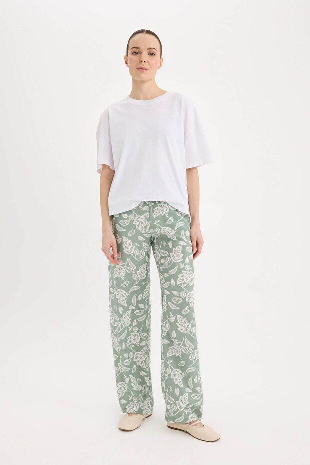 Wide Leg Patterned High Waist Trousers C4042Ax25Sp