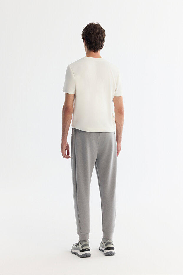 Erkek Gri Beli Lastikli Bağcıklı Soft Touch Regular Fit Eşofman Altı A42Y3417 - 3