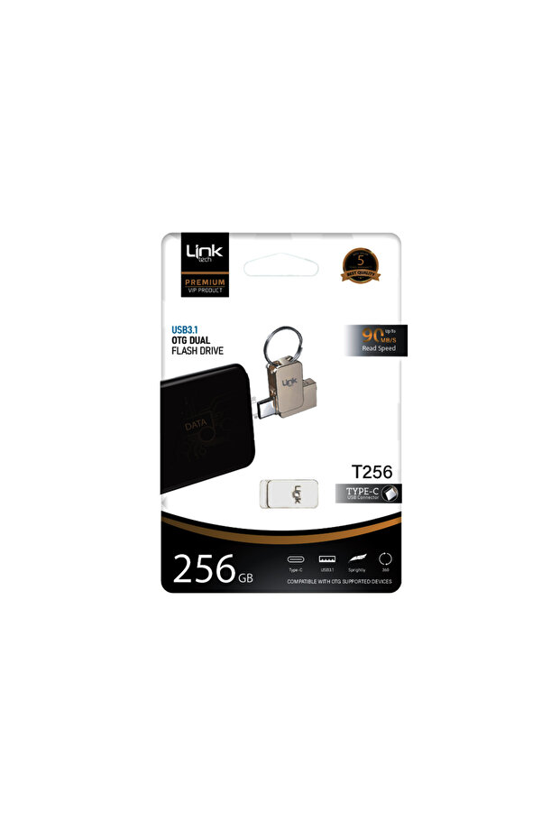 T256 Premium 256GB Dual Type-C - USB 3.1 OTG USB Bellek 90MB/s - 2
