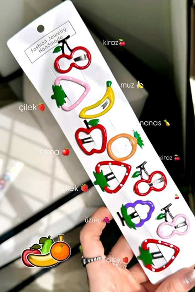 Girl's Colorful Fruity Snap Buckle Set (10 Pieces)