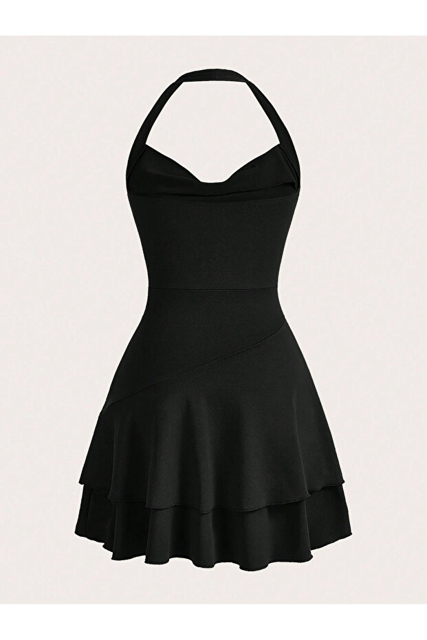 Boyundan Askılı Mini Elbise - 2