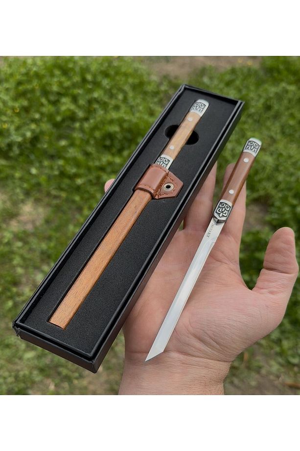 M390 Çelik İşlemeli Kaliteli Tanto Ağız Ahşap Kama - 1