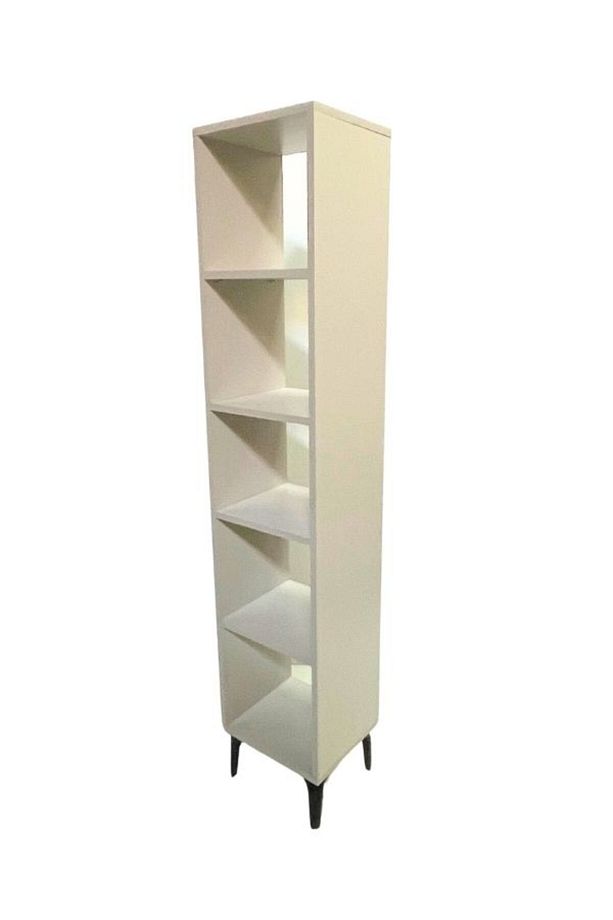 Tek Kapaklı Çok Amaçlı Dolap, Banyo, Mutfak, Balkon, Kiler Dolabı, Metal Ayak ve Kulp, 5 Raflı - 5
