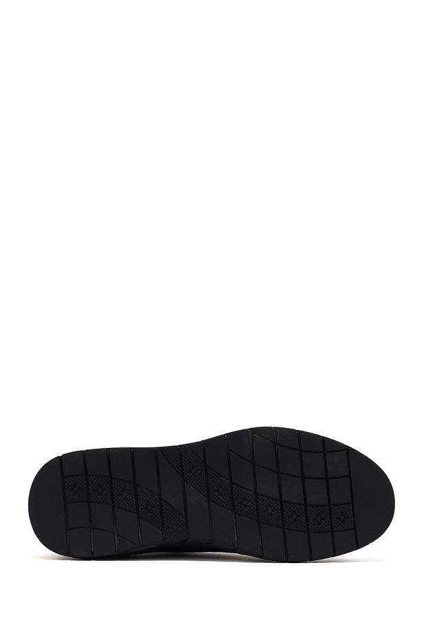 Erkek Siyah Bağcıklı Nubuk Deri Comfort Sneaker 25SFD6418V3 - 4