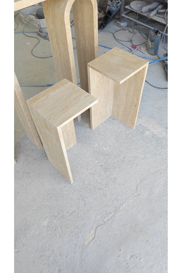 traverten yan sehpa - 4