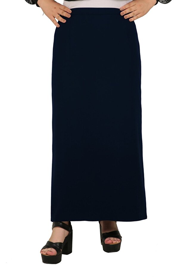 Hijab Plus Size Closed Slit Lined Portoriko Fabric Plain Mother Skirt
